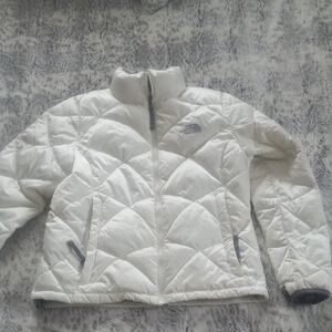 The North Face White and Gray Quilted Jacket